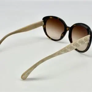AUTHENTIC CHANEL QUILTED GOLD 5184 TORTOISE WOMENS SUNGLASSES WITH CASE CHANEL | Accessories | Authentic Chanel Quilted Gold 584  main image 4